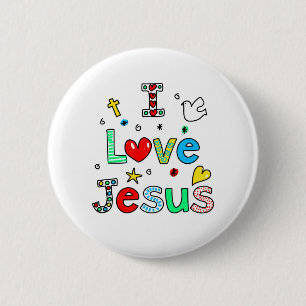 Chapa Redonda De 5 Cm Amo a Jesús