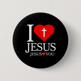 Chapa Redonda De 5 Cm Amo a Jesús Cruz Cristiana Dios Fe Biblia Religión