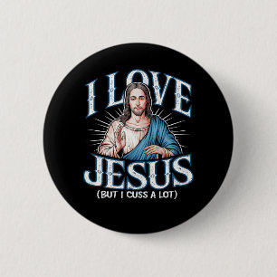 Chapa Redonda De 5 Cm Amo A Jesús (¡Pero Me Encojo Mucho!)