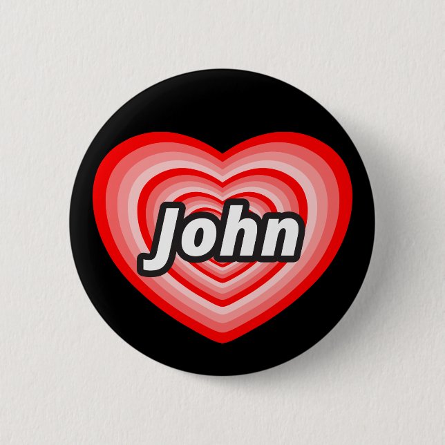 Chapa Redonda De 5 Cm Amo a John (Anverso)