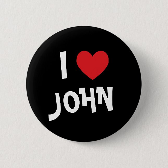 Chapa Redonda De 5 Cm Amo a John (Anverso)