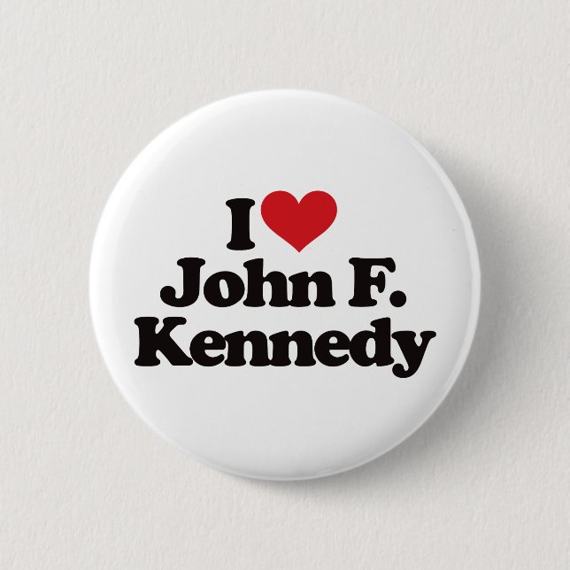 Chapa Redonda De 5 Cm Amo a John F. Kennedy (Anverso)