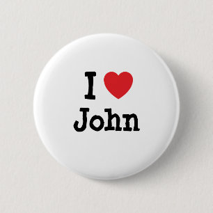 Chapa Redonda De 5 Cm Amo a John Heart-Shirt