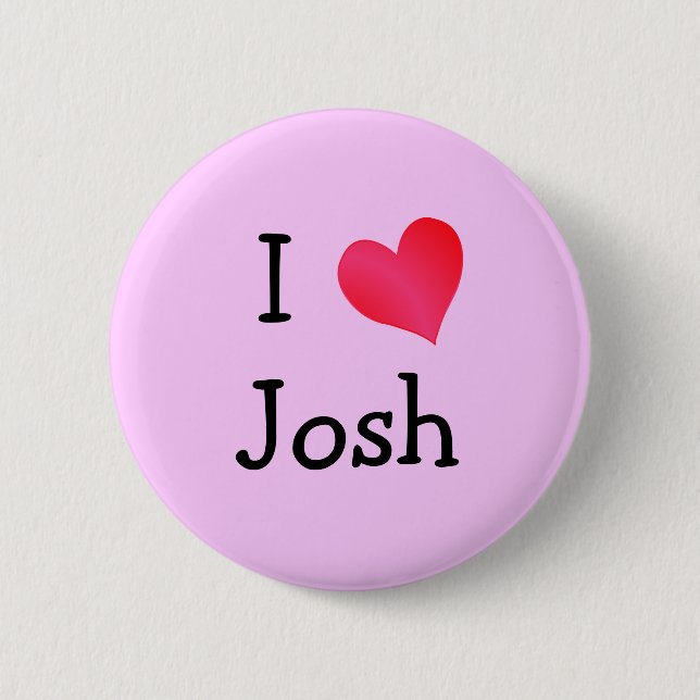 Chapa Redonda De 5 Cm Amo a Josh (Anverso)