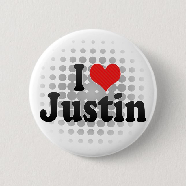 Chapa Redonda De 5 Cm Amo a Justin (Anverso)