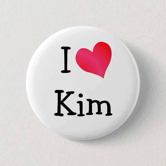 Chapa Redonda De 5 Cm Amo a Kim (Anverso)