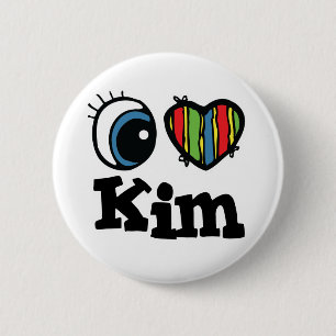Chapa Redonda De 5 Cm Amo a Kim