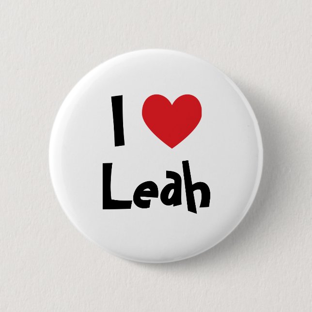 Chapa Redonda De 5 Cm Amo a Leah (Anverso)