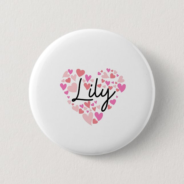 Chapa Redonda De 5 Cm Amo a Lily (Anverso)