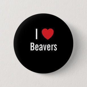 Chapa Redonda De 5 Cm Amo a los Beavers