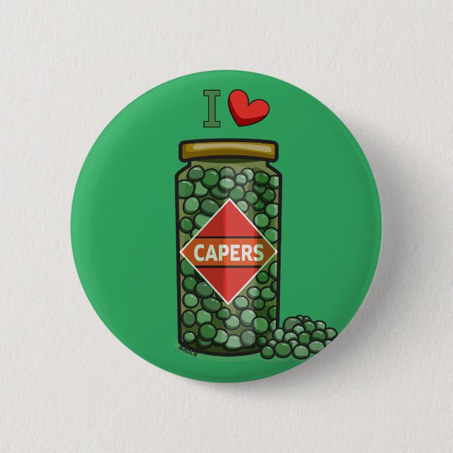 Chapa Redonda De 5 Cm Amo a los Capers (Anverso)