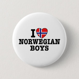 Chapa Redonda De 5 Cm Amo a los chicos noruegos