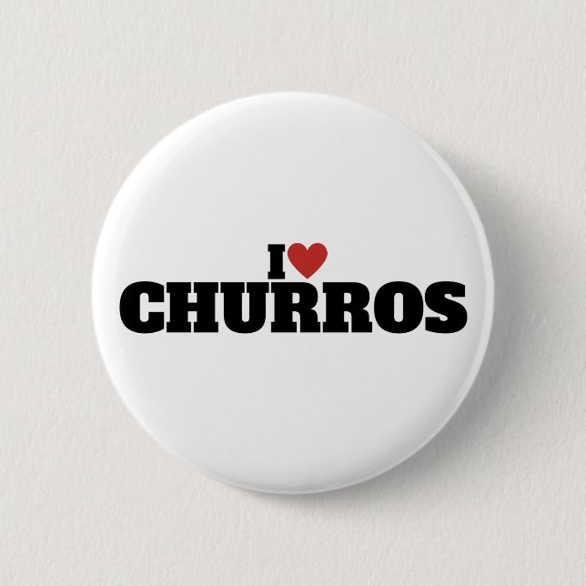 Chapa Redonda De 5 Cm Amo a los Churros (Anverso)