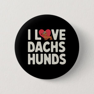 Chapa Redonda De 5 Cm Amo a los Dachshunds Dibujos Animados Lindos
