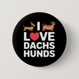 Chapa Redonda De 5 Cm Amo a los Dachshunds Ilustración divertida con est