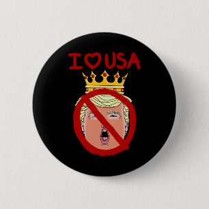 Chapa Redonda De 5 Cm Amo A Los Ee.Uu. Anti Trump 2024