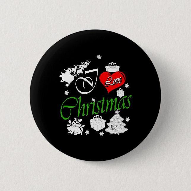 Chapa Redonda De 5 Cm Amo a los Navidades (Anverso)