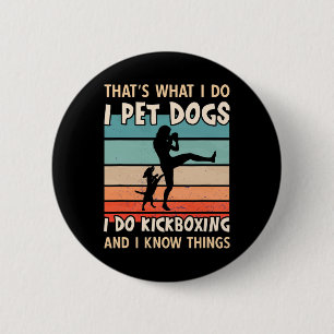 Chapa Redonda De 5 Cm Amo a los perros Hago diseños de kickboxing - Muje