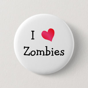 Chapa Redonda De 5 Cm Amo a los zombies