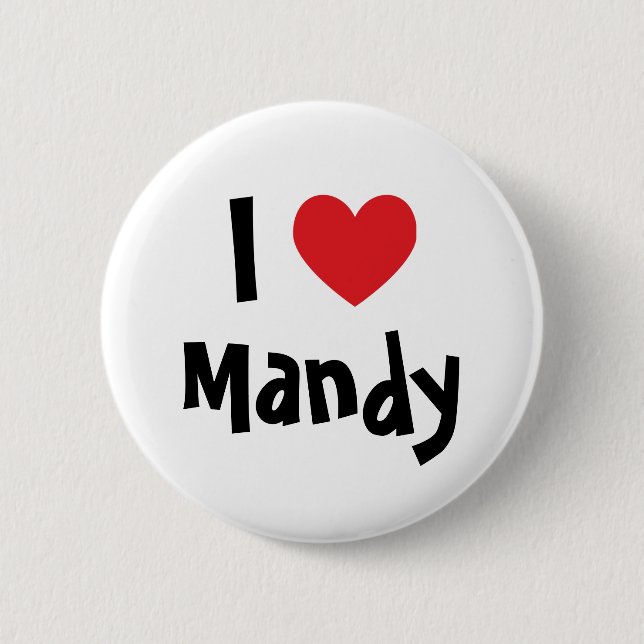 Chapa Redonda De 5 Cm Amo a Mandy (Anverso)