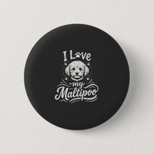 Chapa Redonda De 5 Cm Amo a mi amante del perro Maltipoo