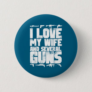 Chapa Redonda De 5 Cm Amo a mi esposa y varias armas - partidario esposo