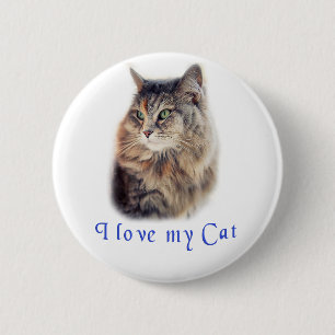 Chapa Redonda De 5 Cm Amo a mi Gato