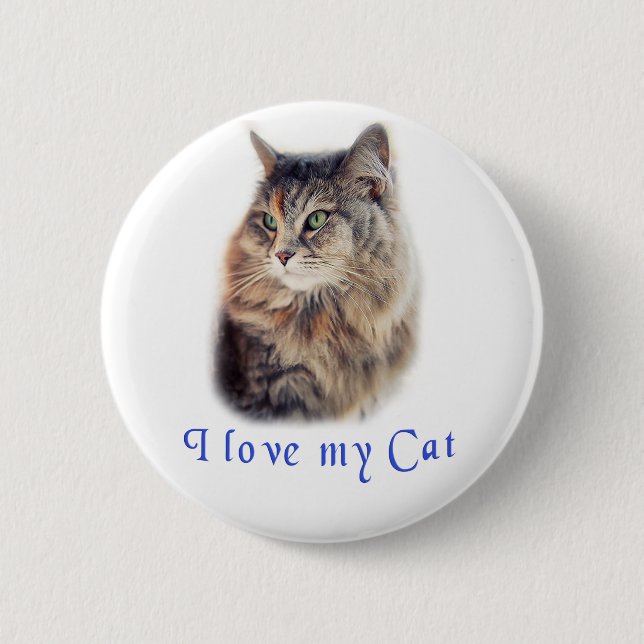 Chapa Redonda De 5 Cm Amo a mi Gato (Anverso)