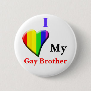 Chapa Redonda De 5 Cm Amo a mi hermano gay