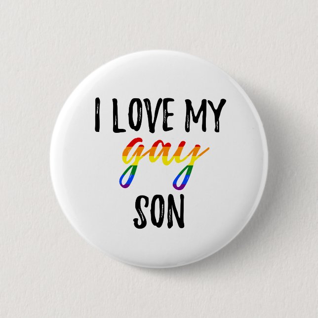 Chapa Redonda De 5 Cm Amo a mi hijo gay (Anverso)