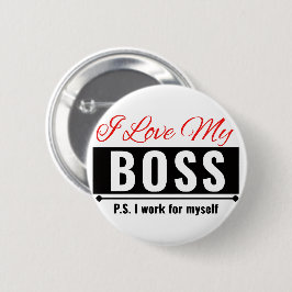 Chapa Redonda De 5 Cm Amo a mi jefe