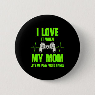 Chapa Redonda De 5 Cm Amo a mi mamá jugador de videojuegos adolescentes