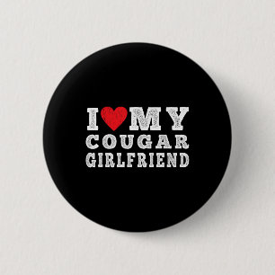 Chapa Redonda De 5 Cm Amo A Mi Novia Cougar - Corazón Mi Pareja Gf