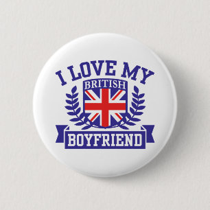 Chapa Redonda De 5 Cm Amo a mi novio británico