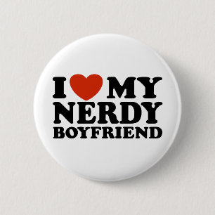 Chapa Redonda De 5 Cm Amo A Mi Novio Nerdy