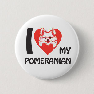 Chapa Redonda De 5 Cm Amo a mi pomerania – Regalo para amantes de perros
