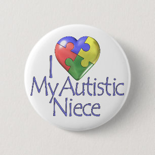 Chapa Redonda De 5 Cm Amo a mi sobrina autística