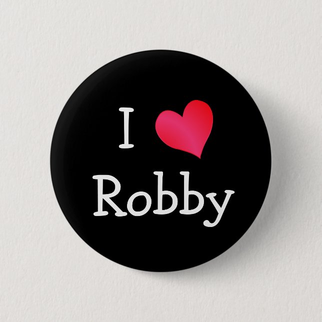 Chapa Redonda De 5 Cm Amo a Robby (Anverso)