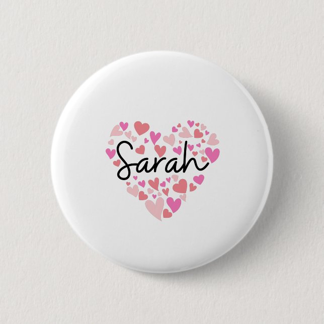 Chapa Redonda De 5 Cm Amo a Sarah (Anverso)