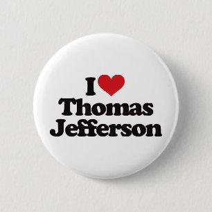 Chapa Redonda De 5 Cm Amo a Thomas Jefferson