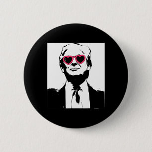 Chapa Redonda De 5 Cm Amo a Trump Gafas de sol Corazón Rosa Punk Rock Ra