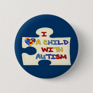 Chapa Redonda De 5 Cm Amo a un niño con autismo