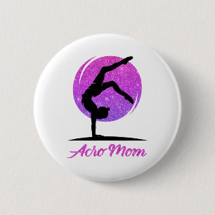 Chapa Redonda De 5 Cm Amo Acro Yoga, Acro Danza, Madre Bailarina Acro