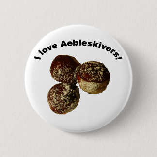 Chapa Redonda De 5 Cm ¡Amo Aebleskivers!
