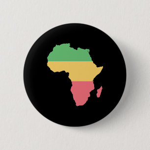 Chapa Redonda De 5 Cm Amo África, un continente de color rosta