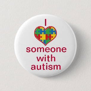 Chapa Redonda De 5 Cm Amo alguien con autismo