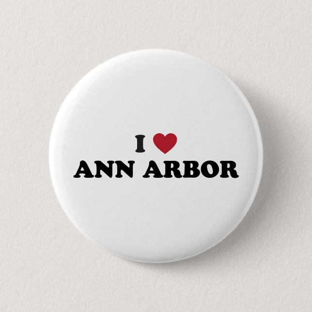 Chapa Redonda De 5 Cm Amo Ann Arbor Michigan (Anverso)