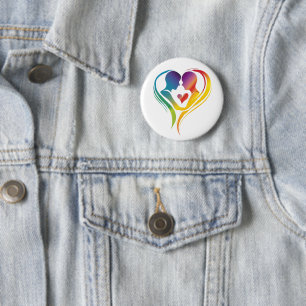 Chapa Redonda De 5 Cm Amo arcoiris Corazón LGBT