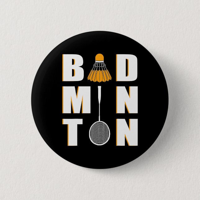 Chapa Redonda De 5 Cm Amo Badminton - Badminton (Anverso)