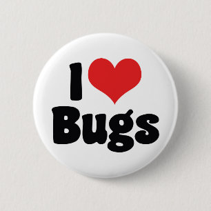 Chapa Redonda De 5 Cm Amo Bugs de Corazón - Entomólogo de Insectos